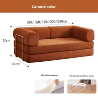 Ensemble de canapé-lit rétro pliable, tissu compressé à double usage, combinaison pour salon