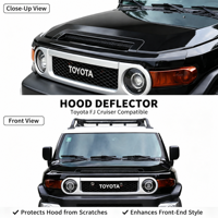 Pare-chocs avant Toyota FJ Cruiser en plastique PC noir brillant, protection contre les éclaboussures, ajustement direct, déflecteur de capot