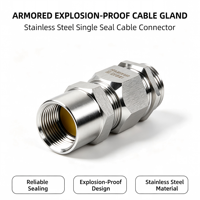 Presse-étoupe blindé en acier inoxydable IP68, connecteur antidéflagrant pour câblage sur site et panneau de commande M20 M25 M32 M40 M50 M63*1.5