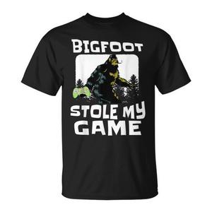 Bigfoot Stole My Game Gamer Tee T-shirt de tir à la première personne - Product Image 1