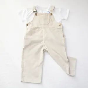 Produttore all'ingrosso pantaloni Unisex in tinta unita per bambini pantaloni in cotone velluto a coste