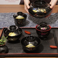 Bol à soupe miso japonais en mélamine de qualité restaurant avec cuillère, idéal pour les hôtels et restaurants - Vente en gros