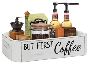 Coffee Station Organizer kotak penyimpanan, Aksesori Bar kopi meja dan penyimpanan Pod kopi