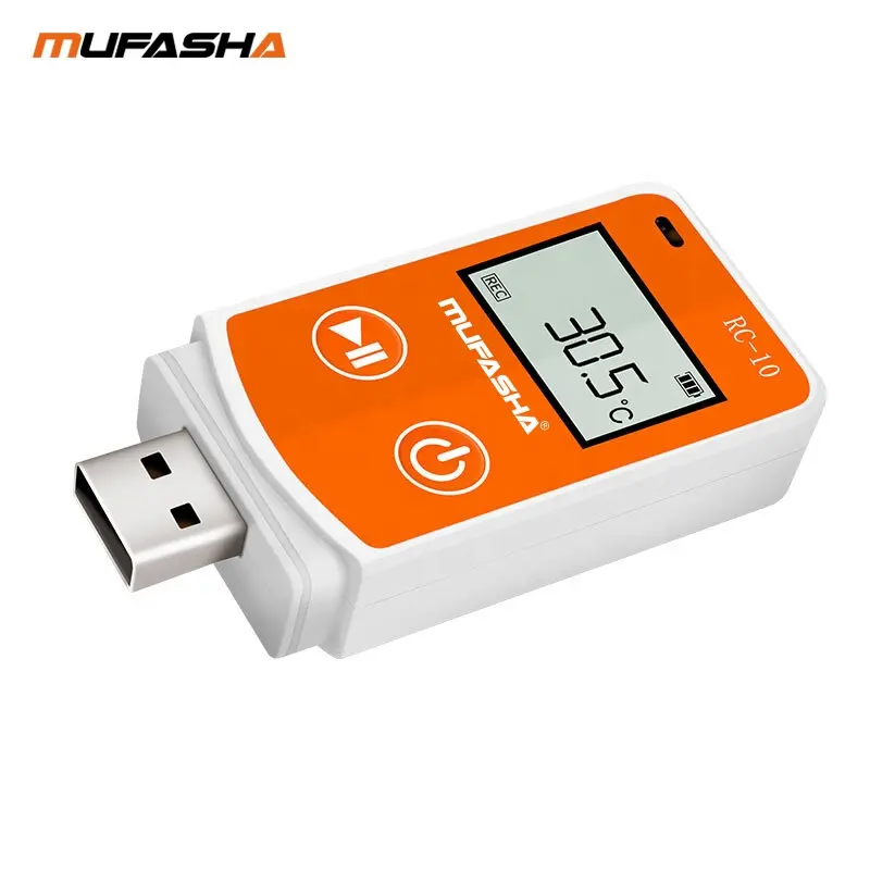 Mufasha tái sử dụng USB nhiệt độ dữ liệu logger lạnh Chuỗi Nhiệt độ Giám sát cảm biến ghi-30C ~ + 60C PDF