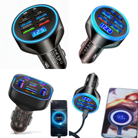 Chargeur de voiture USB-C multi-ports PD 30W à charge rapide avec affichage de la tension pour iPhone et Android – Tendance Dropshipping