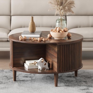 <span class=keywords><strong>Tavolino</strong></span> da Caffè Moderno in Stile Americano con Struttura in Legno e Piano Sollevabile, con Vano Portaoggetti, per Arredamento Soggiorno - Product Image 4