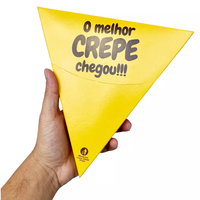 Boîte à Crêpes et Gaufres Personnalisée avec Logo, Porte-Cône en Carton Jetable, Emballage à Emporter