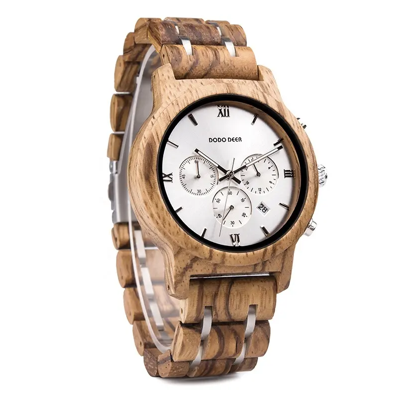 DODO DEER Men Wood Watch Oem Roman Numerals Literally Exquisite Quartz Watch Auto Date Luxury 2020 Watches Fashion Round Wooden