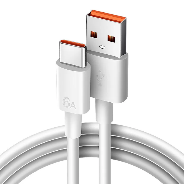 120W 6A USB to Type C Super Fast Charging Cable Soft Silicone USB-C Data Cable for Mobile Phone Charger