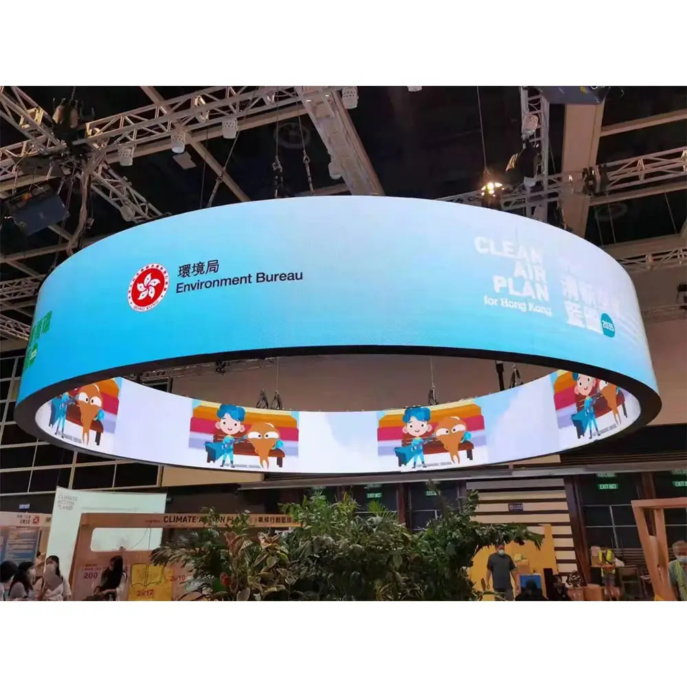 Large Flexible Soft Panel 360 Degree Cylindrical Circular LED Display Screen