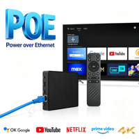 Boîtier TV Android 14 Amlogic S905X5M Quad Core POE Gigabit WiFi 6 Lecteur d'affichage numérique 4 Go 32 Go BT5.4 Lecteur multimédia intelligent