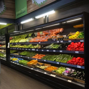 Congelador comercial de supermercado con vitrina refrigerada abierta de varios niveles - Product Image 5