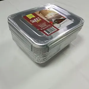 Embalaje al por mayor paquete de 20 323*263 64mm 9*13 "3500ml tamaño medio sartén de papel de aluminio profundo mesa de vapor contenedor de alimentos con tapa