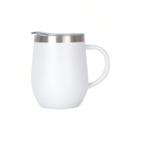 Mug isotherme classique en acier inoxydable de 360 ml (12 oz) avec couvercle, tasse à café pour le camping, chaud et froid, sans BPA