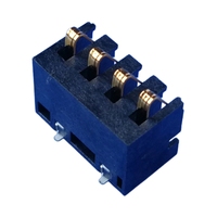 Konektor Baterai SMD 4Pin 2.5PH Sudut Kanan Berlapis Emas Fosfor Perunggu Terminal Logam Kontak Pegas Kompresi Jantan
