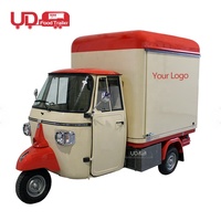 Custom Kleur Mobiele Voedsel Vrachtwagen Koffie Van Motor Hamburger Eten Karren Driewieler Piaggio Ape Elektrische Voedsel Winkelwagen