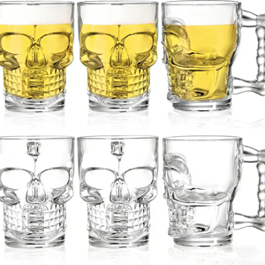 Taza de Vidrio Transparente de 500 ml con Diseño Divertido para Halloween, para <span class=keywords><strong>Cerveza</strong></span> y Vino, con Asa Decorativa - Product Image 5