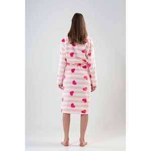 Robe de chambre en polaire pour femme, fuchsia, manches longues, douce, décontractée, vêtements de nuit - Product Image 1