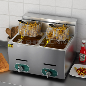 VNASH <span class=keywords><strong>Friteuse</strong></span> commerciale à double réservoir de <span class=keywords><strong>12</strong></span> <span class=keywords><strong>litres</strong></span> 22.8Qt <span class=keywords><strong>Friteuse</strong></span> à <span class=keywords><strong>gaz</strong></span> de comptoir à <span class=keywords><strong>gaz</strong></span> <span class=keywords><strong>Friteuse</strong></span> commerciale à copeaux de <span class=keywords><strong>gaz</strong></span> avec 2 paniers - Product Image 2