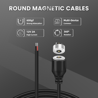 Connecteur de câble de charge magnétique rond avec interface de soudure