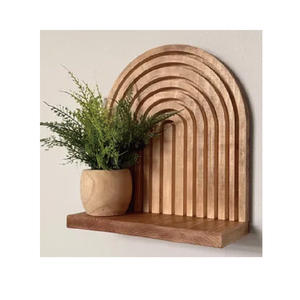 Étagère flottante en <span class=keywords><strong>bois</strong></span> en forme d'arche : Décoration d'intérieur bohème minimaliste - Product Image 1