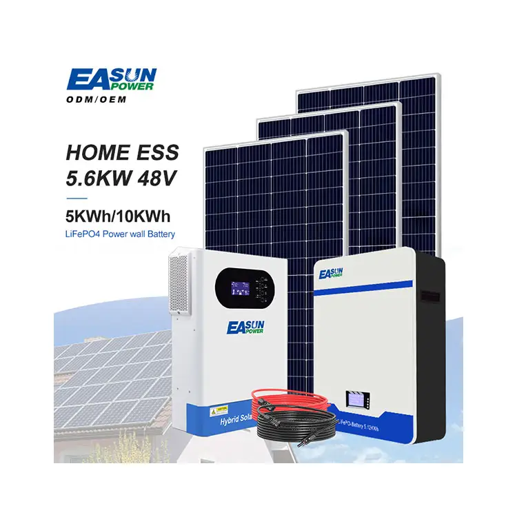 Easun เครื่องแปลงกระแสไฟฟ้า5KW ระบบเก็บพลังงานแสงอาทิตย์เครื่องกำเนิดไฟฟ้าฟรีในบ้าน