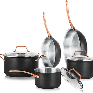 Chảo & Nồi Kiểu Dáng Bằng Nhôm Ép, Chảo Rán Vừa & Nhỏ Chảo Rán Tay Cầm Vàng Bộ Dụng Cụ Nấu Nướng Chống Dính - Product Image 1