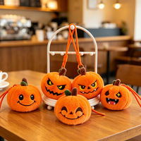 Gantungan Kunci Boneka Halloween Plushies Peluche 4 Inci 10cm Mainan Gantungan Kunci Labu untuk Dekorasi Halloween