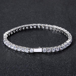 Hot Selling S925 <b>Silver</b> VVS Moissanite Diamond Rapper <b>Tennis</b> Chain <b>Necklace</b> 3-6mm Hip Hop Fashion with GRA Certificate - Product Image 4