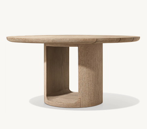 Utdoor-mesa de comedor redonda de madera de teca para exterior, muebles modernos para patio y jardín - Product Image 3