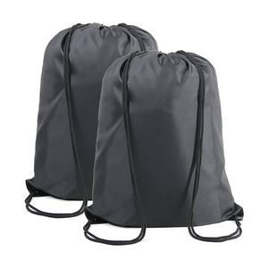 Sports Gym <b>Backpack</b> Bags Washable Black <b>Drawstring</b> Made of Durable Polyester - Product Image 1