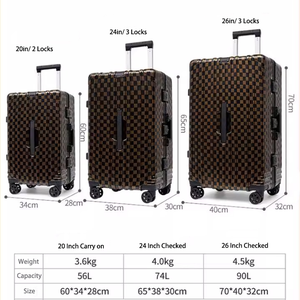 Handgepäck Koffer-Sets 20 24 26 Zoll Leichter Koffer mit Spinner-Rädern 2-teiliges Gepäckset mit Aluminiumrahmen - Product Image 2