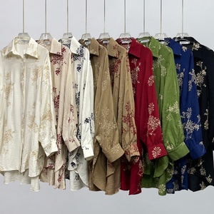 Chemises en coton à imprimé floral tricoté personnalisées OEM ODM, chemises décontractées à manches longues respirantes pour femmes, mode été - Product Image 1