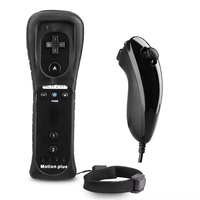 Manette de jeu sans fil 2 en 1 avec télécommande, Motion Plus, Nunchuck, Joystick pour N Wii Wii U Joypad