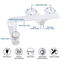 Accessoire de toilette bidet Shattaf ultra-mince en ABS OEM ODM, pour hygiène musulmane et lavage féminin, avec buse autonettoyante, non électrique, pour salle de bain