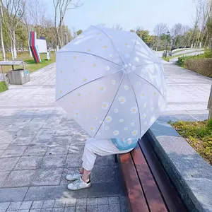 Vente en gros de petit <span class=keywords><strong>parapluie</strong></span> <span class=keywords><strong>transparent</strong></span> marguerite entièrement automatique Ins <span class=keywords><strong>Parapluie</strong></span> à long manche pour étudiants <span class=keywords><strong>japonais</strong></span> à trois poteaux droits - Product Image 4