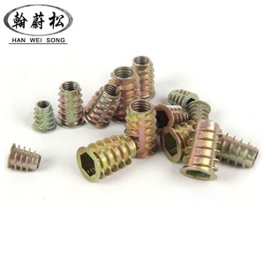 Écrous trapézoïdaux HAN WEI SONG M4 M6 en alliage de zinc, inserts à filetage métrique pour l'encastrement de meubles, douille hexagonale interne - Product Image 2