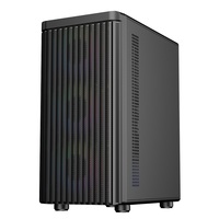 Boîtier d'ordinateur de jeu transparent AntarcChill Micro-ATX Mid Tower avec panneau frontal en maille et fenêtre latérale, plusieurs options de configuration PC