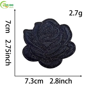 High Precision 2.8IN DIY Craft Glitter Rose Flower Iron-On Patches Multicolor Embroidered Appliques for Clothing Hat Bag - Product Image 5