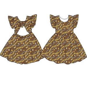 Vestido de Niña al por Mayor, Estilo Inglés, con Lazo, Largo hasta la Rodilla, con Estampado Floral, 95% Algodón, Personalizado, Oem/odm, Otoño - Product Image 2