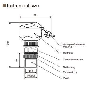 Digitale geïntegreerde corrosiebestendige <span class=keywords><strong>sensor</strong></span> voor vloeistoftank 0–10m contactloze waterniveausensor - Product Image 4