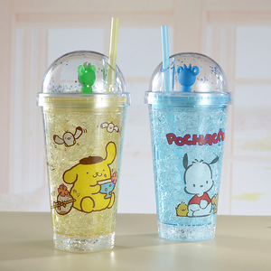 Double Walled Plastic Cup With Cartoon Characters 500Ml For Students Summer Use - Product Image 2