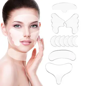 Wieder verwendbares Silikon Anti-Falten-Pad Patch Gesicht Hals Falten entfernung Patch Pad Gesichtshaut Lift Anti-Aging Facial Beauty Tools