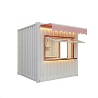 Kiosque Conteneur Préfabriqué 10 pieds – Kiosque Commercial Élégant en Conteneur – Stand Préfabriqué Personnalisé pour Boutique Éphémère de Fleurs et Desserts