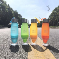 Contoh gratis Lemon infus 650ml botol air olahraga warna-warni minum langsung H2O untuk berkemah