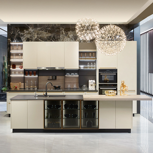 Accessori Kjario Cabinet Design tutto in vetro cucina moderna Display bianco stile europeo angolo <span class=keywords><strong>per</strong></span> ville melamina <span class=keywords><strong>Top</strong></span> cucina - Product Image 1