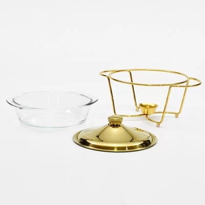 ชุดอุ่นอาหารบุฟเฟ่ต์โรงแรมหรู 2 ลิตร สีเงิน/ทอง พร้อมฝาปิดสแตนเลส - Product Image 5