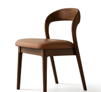Fauteuil rembourré moderne avec structure en bois massif, assise et dossier rembourrés, chaise d'appoint ergonomique pour salle à manger, salon, bureau, café