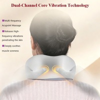 Oreiller de massage électrique pour le cou en forme de U, sans fil, avec vibration et chauffage, pour le bureau, la maison et la relaxation