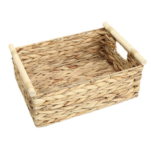 Rattan Storage Handwoven Laundry Organizer Wicker Cub Baskets Woven Natural Foldable Water Hyacinth Storage Hamper Basket